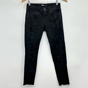 Just Black Ripped Distressed Knee Holes Ankle Jeans Size 27